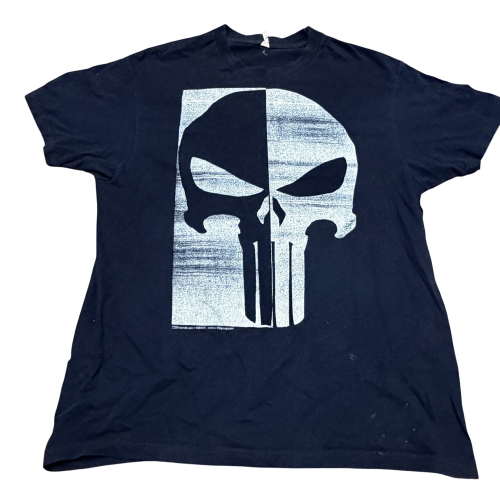 Vintage The Punisher Skull Graphic T-Shirt Black Men's M
